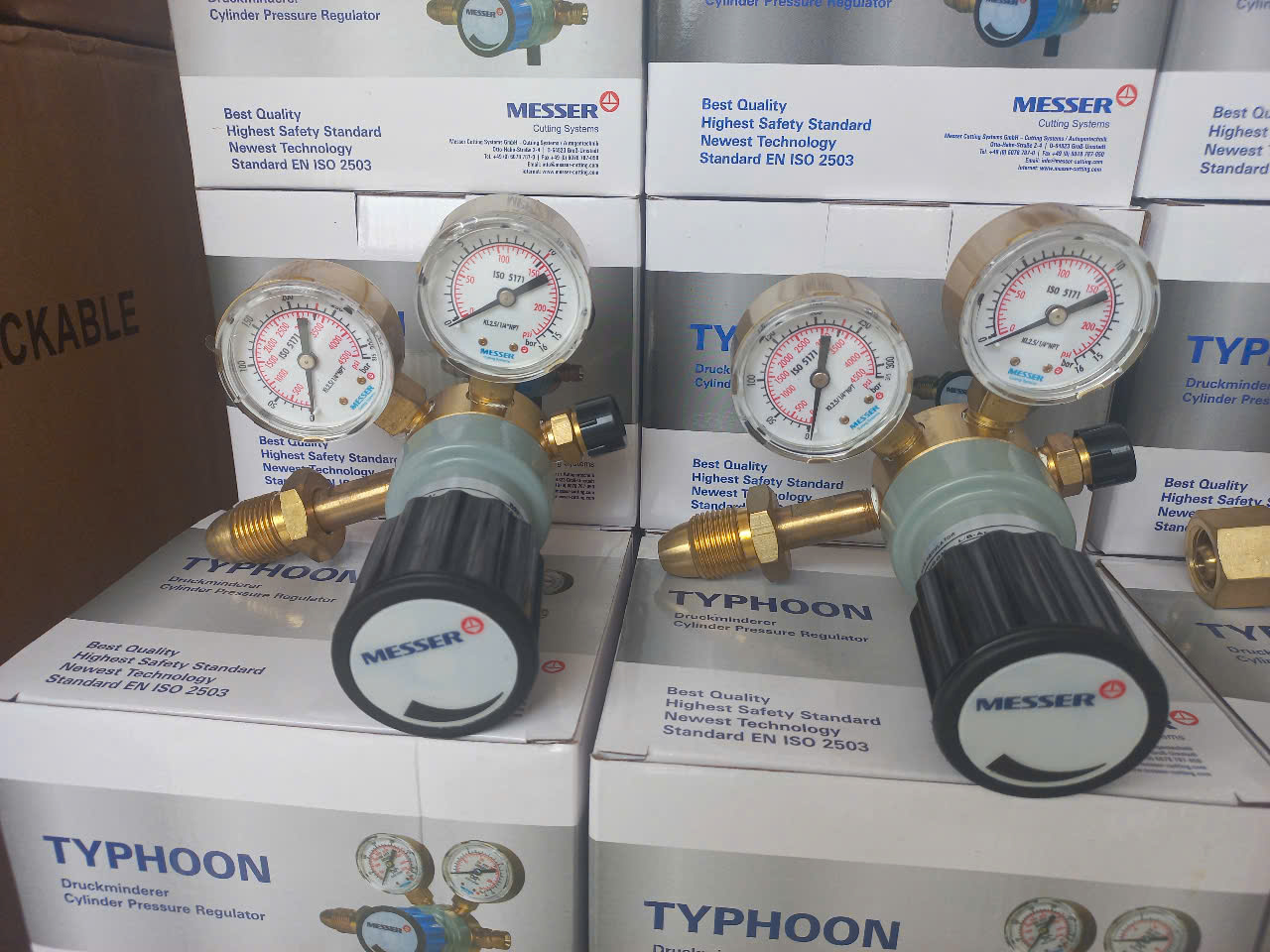 Van điều áp khí Heli (Helium) Typhoon Messer Đức - Công ty TNHH Favigas